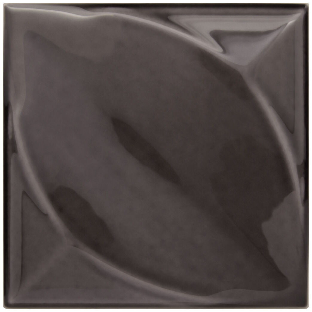 decus hoja grafito brillo płytka ścienna 15x15 - zdjęcie główne