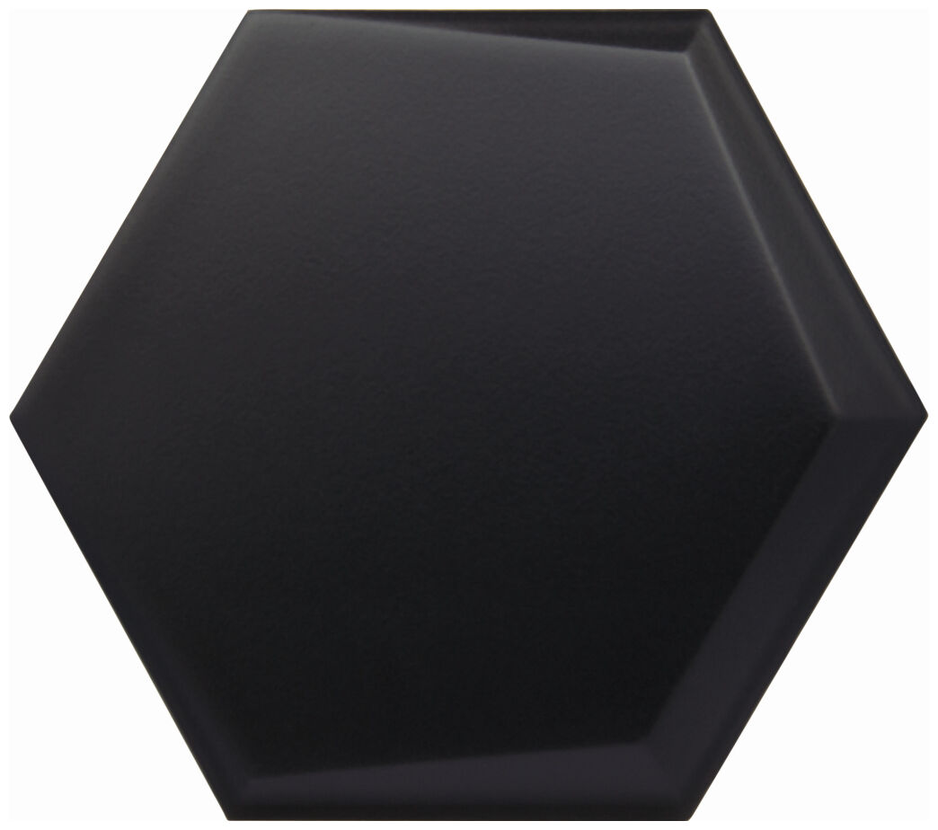 decus hexagono cuna negro mate płytka ścienna 15x17 - zdjęcie główne