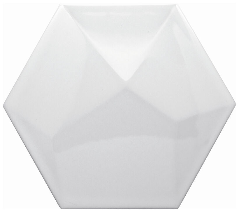 decus hexagono piramidal blanco brillo płytka ścienna 15x17 - zdjęcie główne