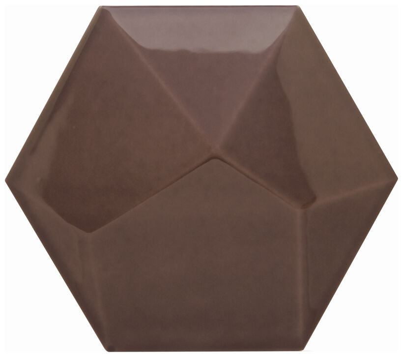 decus hexagono piramidal chocolate brillo płytka ścienna 15x17 - zdjęcie główne