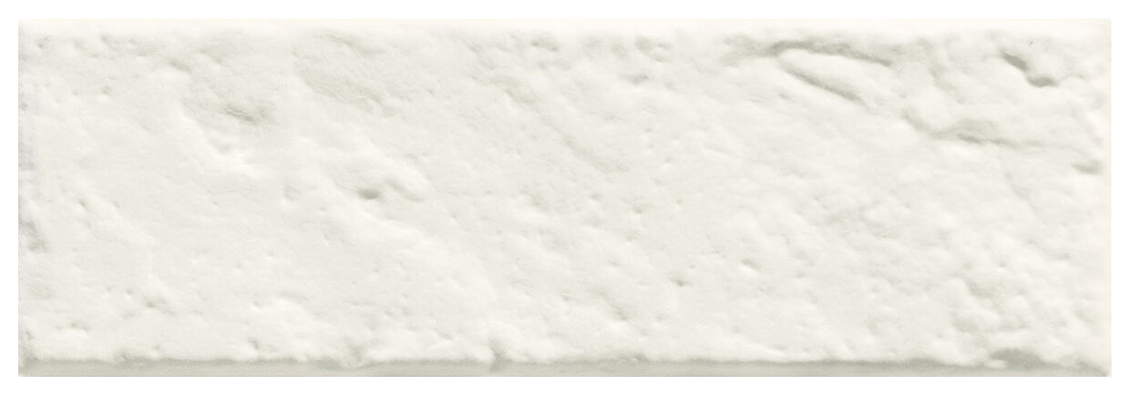 Biała płytka ścienna All In White 6 STR 7,8x23,7 z matową, nierówną powierzchnią 3D