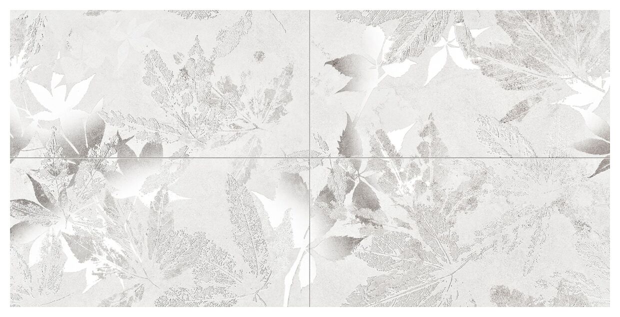 Domino Efemera Leaves 4-Elementowy dekor 59.8x119.8 - wielkoformatowa płytka dekoracyjna do salonu