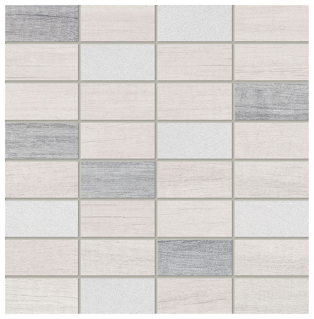 Duża mozaika łazienkowa i kuchenna Malena w odcieniach szarości i bieli z prostokątów