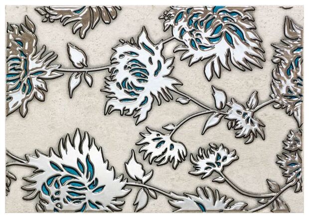 domino gris flower turkus dekor 25x36 - zdjęcie główne