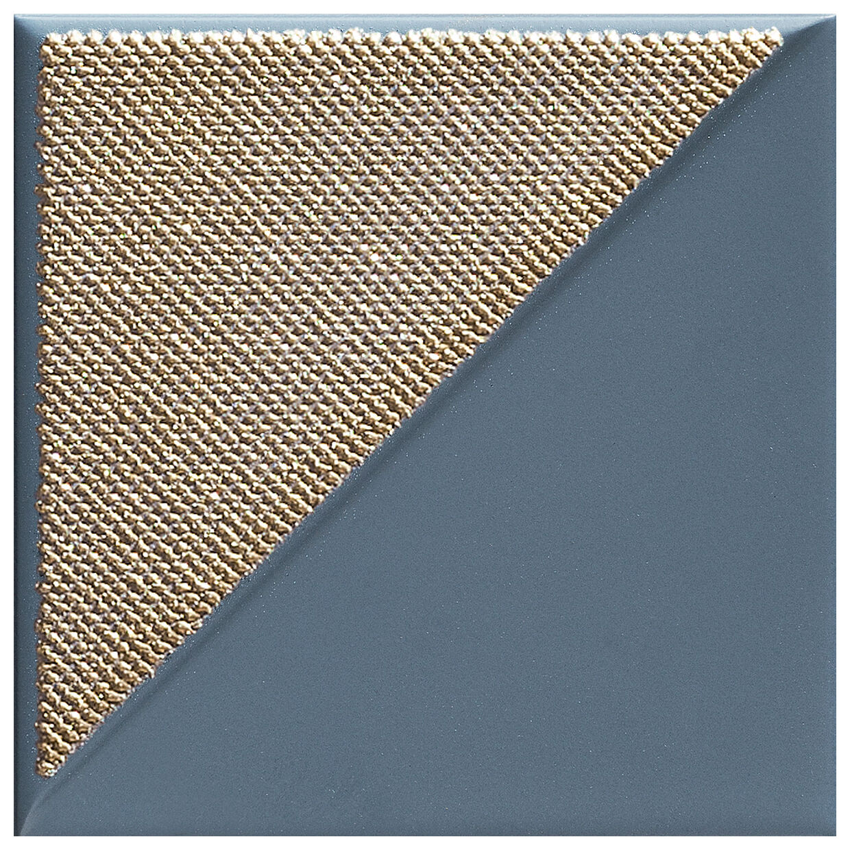 Kwadratowa płytka Reflection Navy 3 dekor 14,8x14,8 z granatowo-złotym geometrycznym wzorem