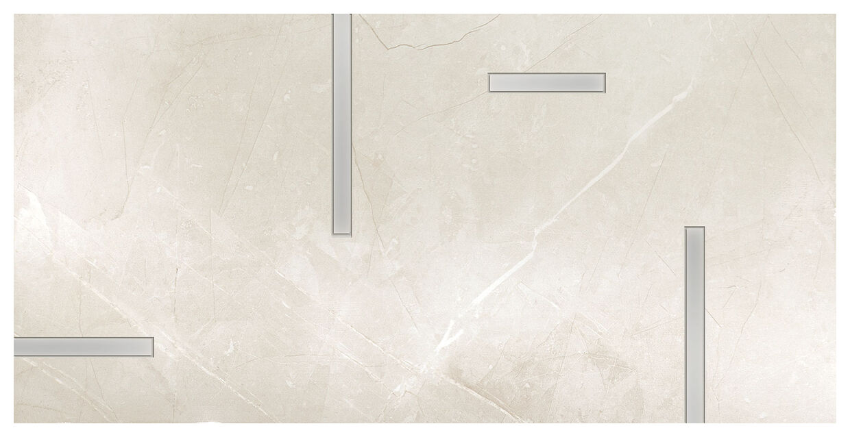 Błyszcząca płytka Muse GEO 3 dekor 29,8x59,8 z geometrycznym wzorem na kremowym tle