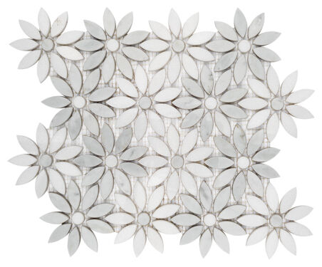 dunin carrara white bloom mozaika kamienna 28.5x31.5 - zdjęcie główne