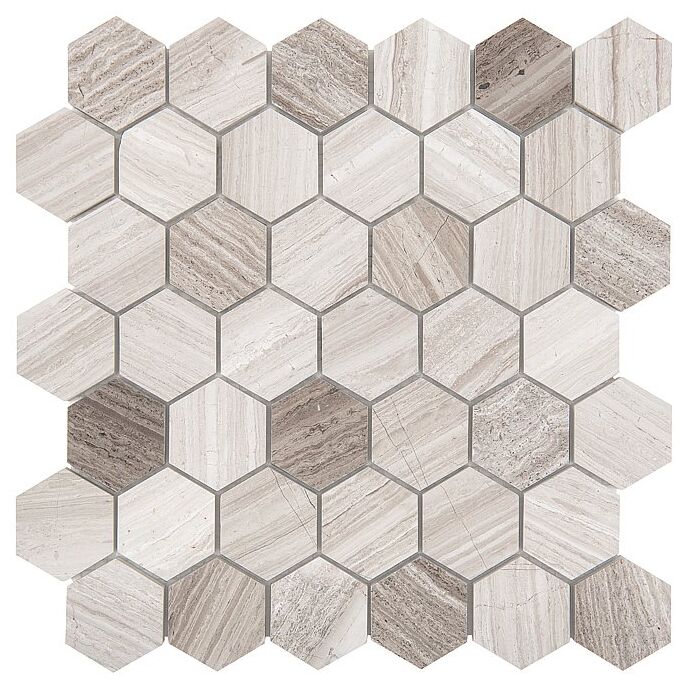 dunin woodstone grey hexagon 48 mozaika kamienna 29.8x30.2 - zdjęcie główne