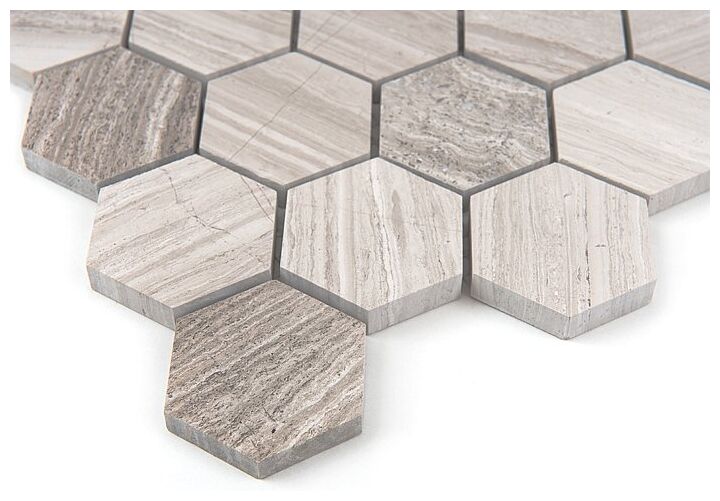 dunin woodstone grey hexagon 48 mozaika kamienna 29.8x30.2 - zdjęcie nr: 3