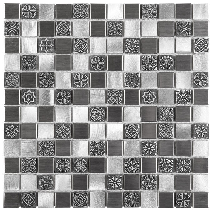 dunin allumi grey mix 23 mozaika metalowa 30x30 - zdjęcie główne