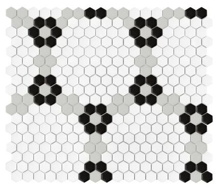 dunin mini hexagon garland black matt mozaika 40.1x34.1 - zdjęcie główne