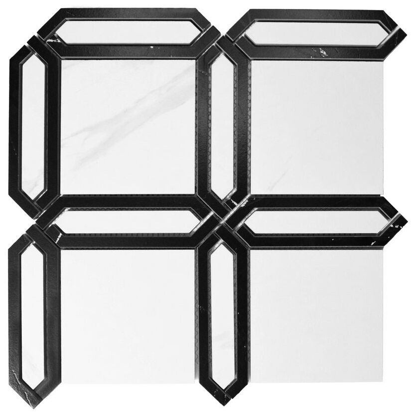 Dunin Quadwell Carrara GP mozaika gresowa 30x30 - matowa mozaika gresowa geometryczna