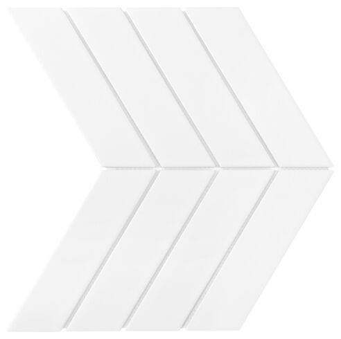 dunin royal chevron white matt mozaika ceramiczna 31.8x22.4 - zdjęcie główne
