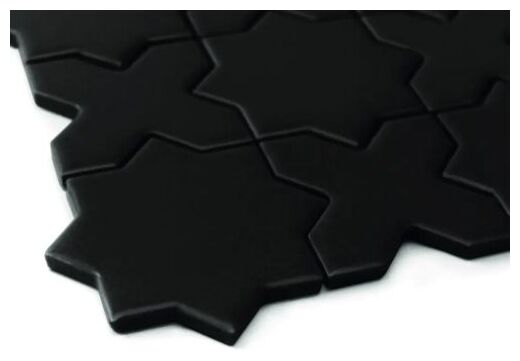 Matowa mozaika Star&Cross Black matt z czarnym tłem i geometrycznym wzorem w formie gwiazdek i krzyżyków - zdjęcie nr: 3