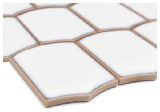 Mozaika gresowa Arcado Camden z marmuropodobnym wzorem w bieli z delikatnymi cieniami - zdjęcie nr: 2