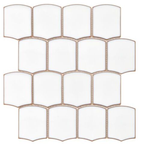 Mozaika gresowa Arcado Camden z marmuropodobnym wzorem w bieli z delikatnymi cieniami - zdjęcie nr: 4