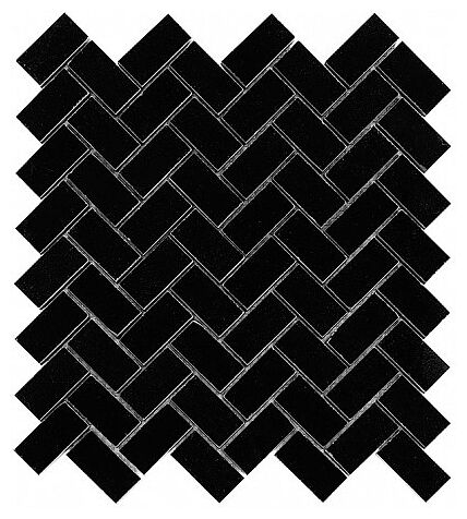 dunin black&white pure black herringbone 48 mozaika kamienna 28.5x30.5 - zdjęcie główne