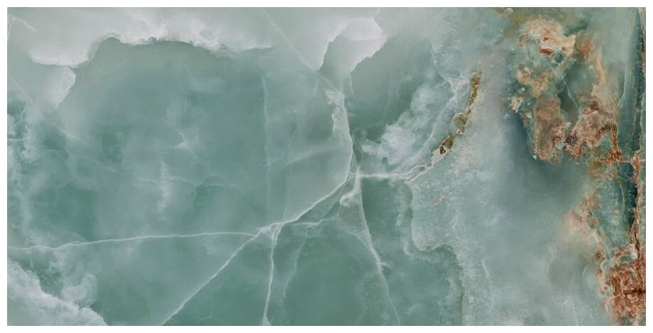 Gres szkliwiony Iceland Mint 60x120 imitujący kamień z zielonymi żyłkami i połyskiem