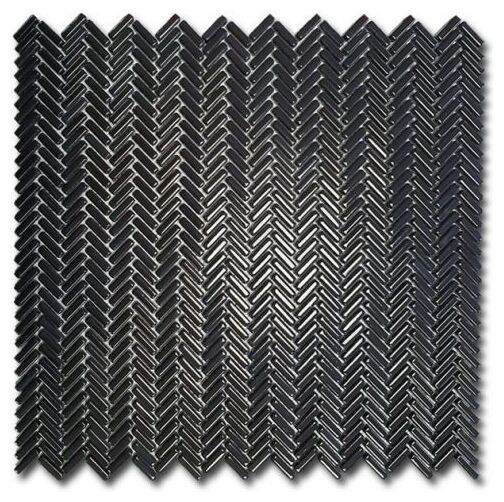 el casa enamel herringbone negro brillo mozaika 28x30.3 - zdjęcie główne
