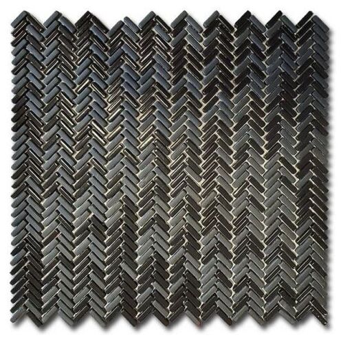 el casa enamel herringbone negro mix soft/brillo mozaika 28x30.3 - zdjęcie główne