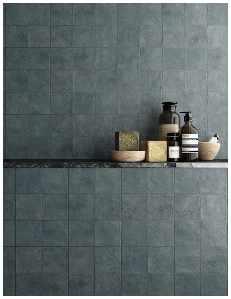 Matowy gres Stage Denim 10x10 o strukturze przypominającej naturalny kamień w stonowanej kolorystyce - zdjęcie nr: 4