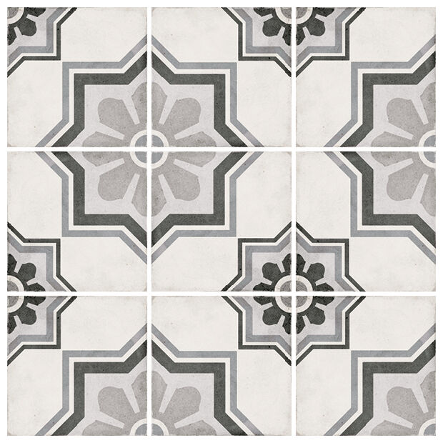 equipe art nouveau capitol grey gres dekor 20x20 (24413) 