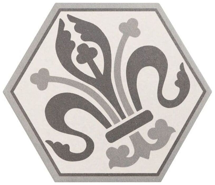 Equipe Hexatile Harmony B&w dekor 17.5x20 (21357) - matowa płytka dekoracyjna heksagonalna