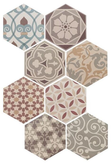 Equipe Hexatile Harmony Colours dekor 17.5x20 (21356) - mała płytka dekoracyjna heksagonalna - zdjďż˝cie nr: 2