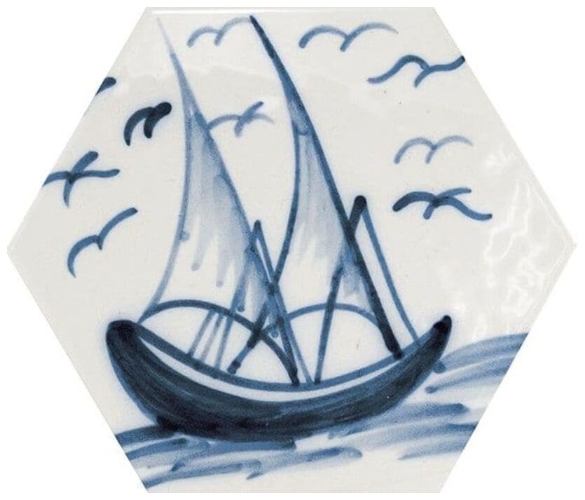 Equipe Hexatile Lisboa Patchwork dekor 17.5x20 (23216) - mała płytka dekoracyjna heksagonalna