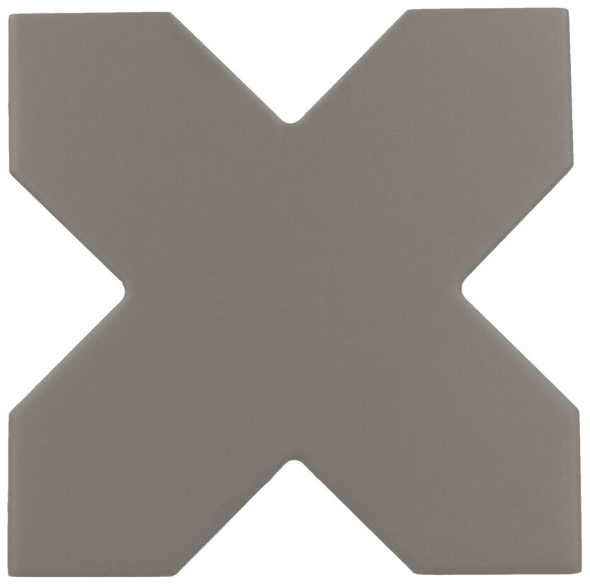 Czarny gres Porto Cross Black o matowej powierzchni i kształcie litery X, w rozmiarze 17,5x20 cm