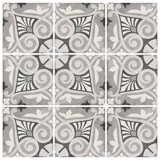 equipe art nouveau opera grey gres dekor 20x20 (24418) - zdjęcie główne