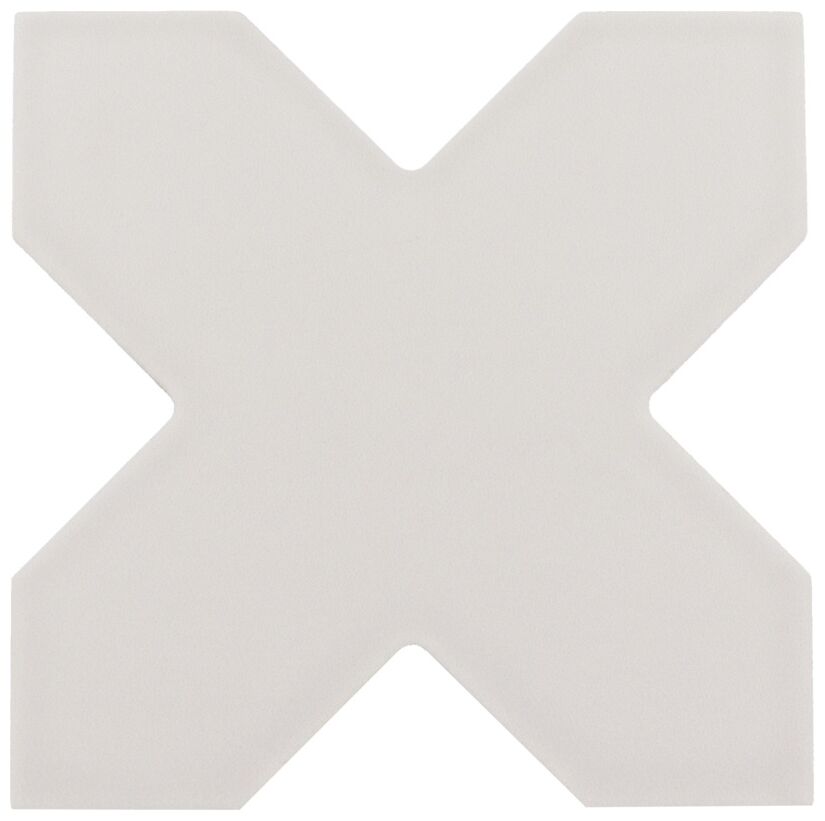 Szara płytka Porto Cross Oxford Gray w kształcie krzyża z matową powierzchnią