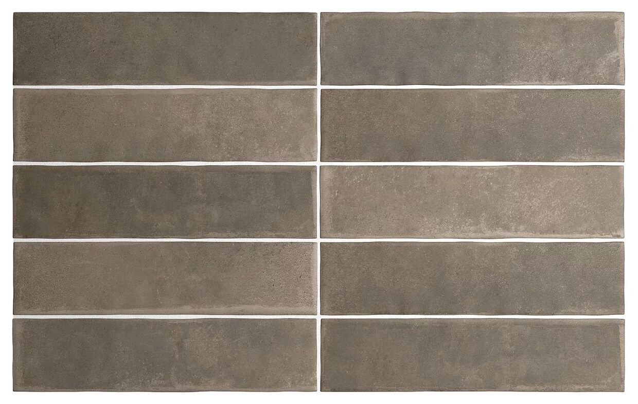 Matowy gres Argile Cacao 6x24,6 o neutralnym brązowo-szarym odcieniu z delikatną strukturą