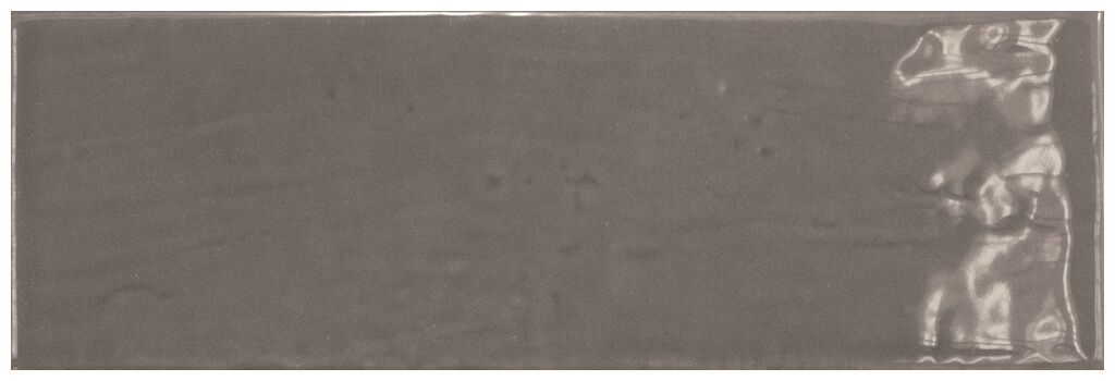 Mała błyszcząca płytka ścienna Country Graphite w kolorze grafitowego szaro-brązu