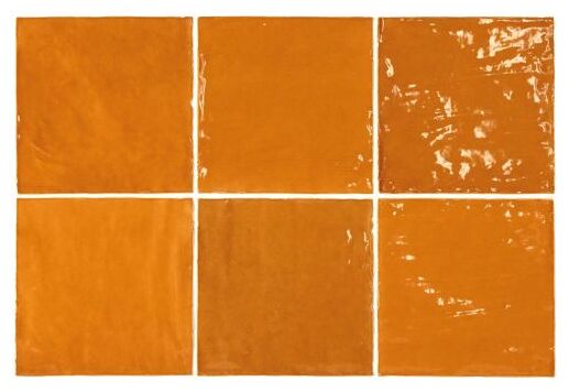 Mała błyszcząca płytka LA Riviera Ginger w odcieniu pomarańczowo-rdzawym z delikatną strukturą - zdjęcie nr: 2