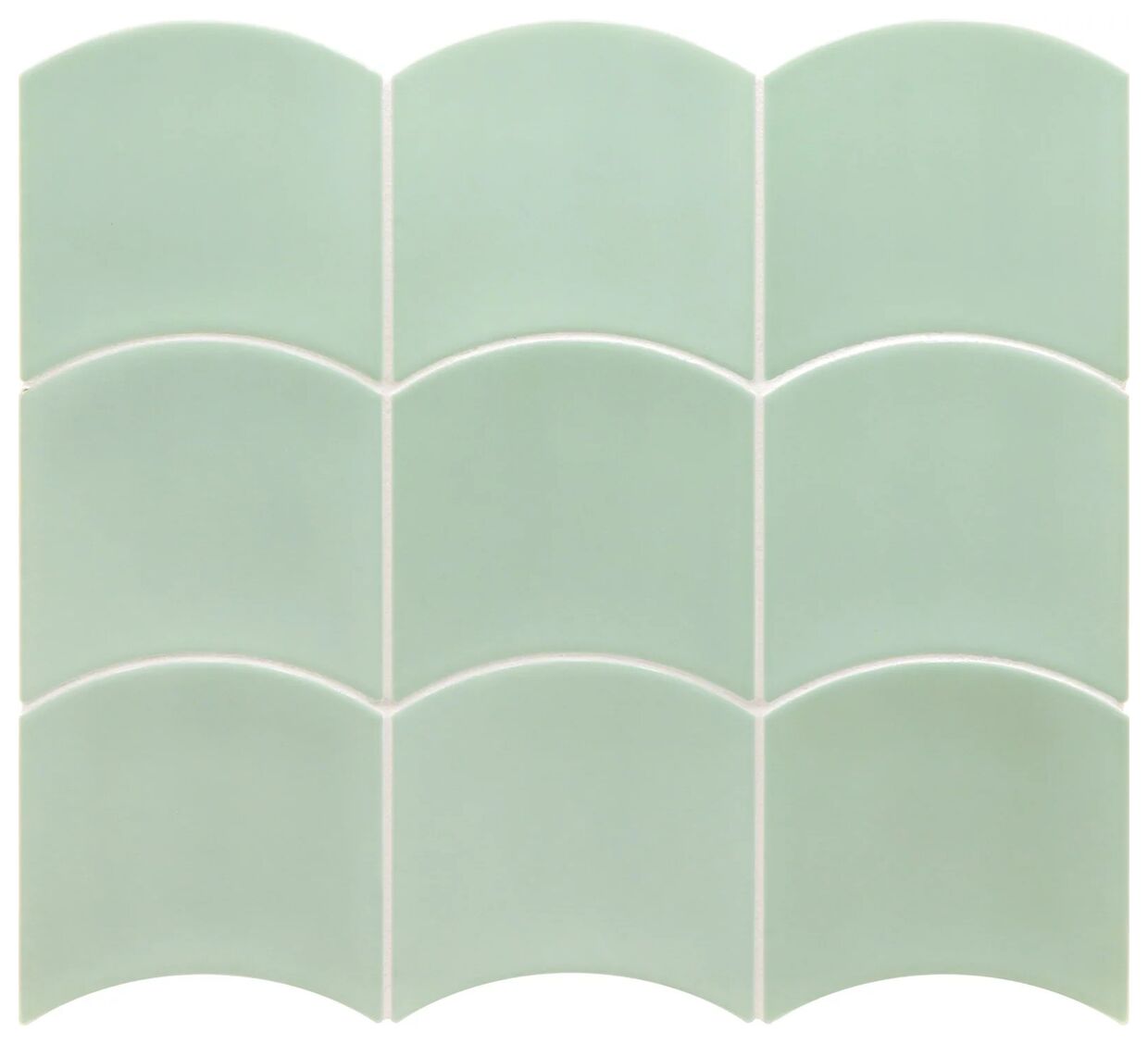 Mała błyszcząca płytka ścienna Wave Mint w odcieniu mięty o wymiarach 12x12 cm