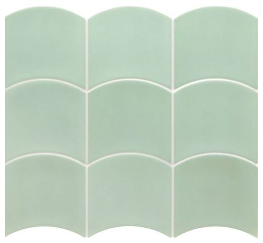 Mała błyszcząca płytka ścienna Wave Mint w odcieniu mięty o wymiarach 12x12 cm - zdjęcie nr: 2
