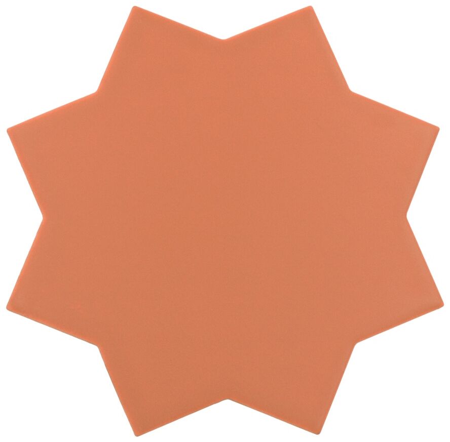 Maly gres Porto Star Warm Siena w ksztalcie gwiazdy w cieplym terakotowym kolorze matowym