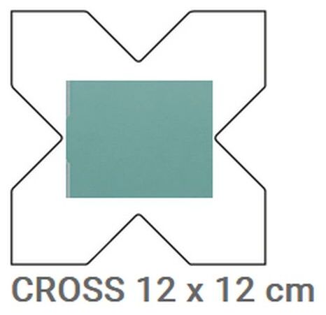 Maly gres matowy Porto Cross Jade o nietypowym ksztalcie krzyza w odcieniu chlodnej zieleni - zdjęcie nr: 2