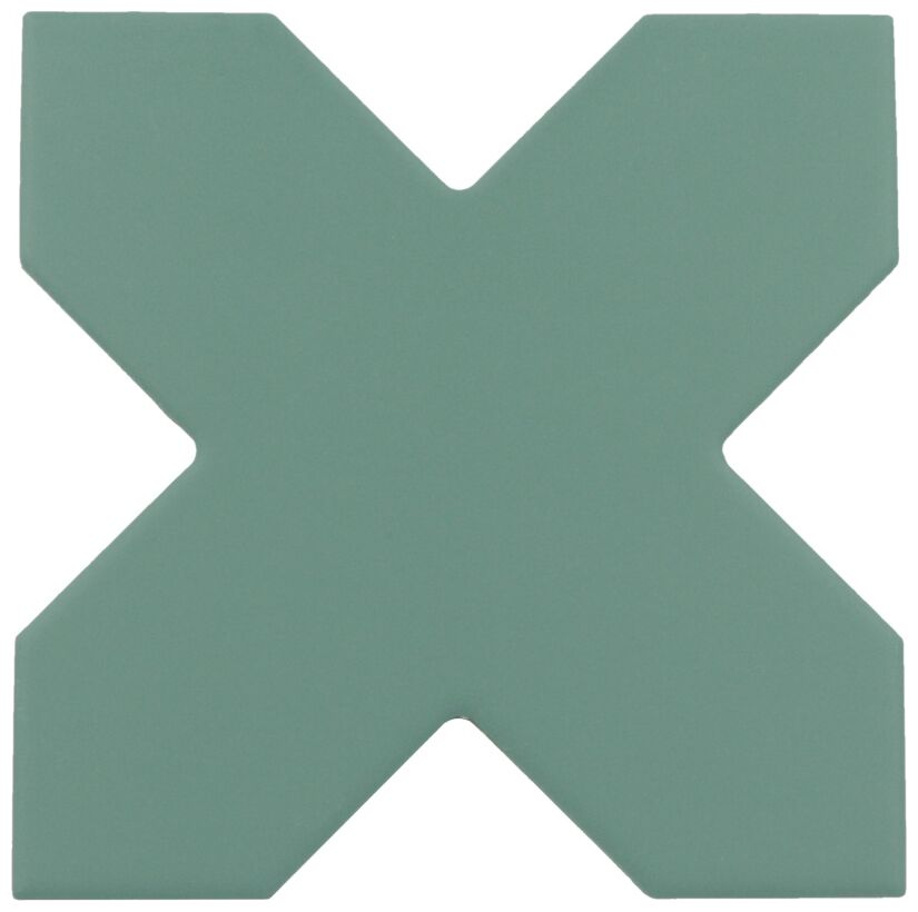 Maly gres Porto Cross Pickle Green matowy w ksztalcie krzyza w odcieniu subtelnej zieleni