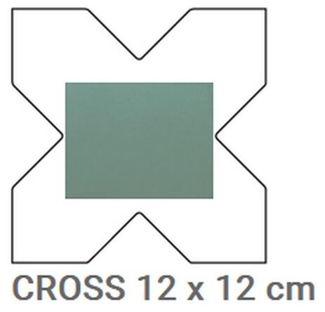 Maly gres Porto Cross Pickle Green matowy w ksztalcie krzyza w odcieniu subtelnej zieleni - zdjęcie nr: 2