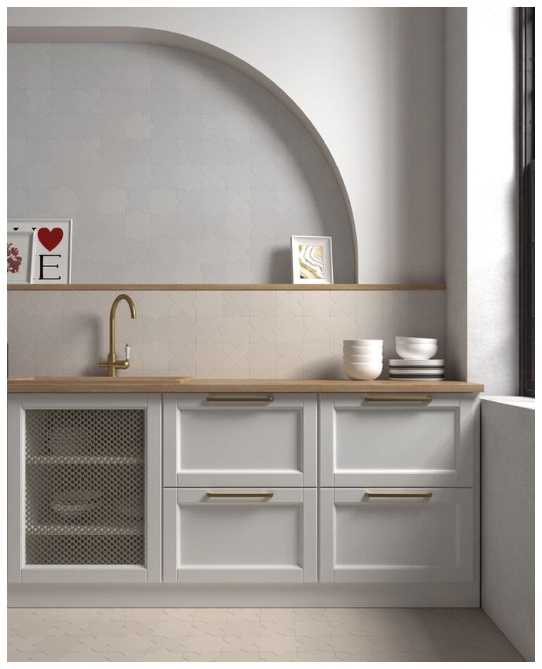 Maly gres matowy Porto Star Taupe w ksztalcie gwiazdy w stonowanym odcieniu szarosci z beżem - zdjęcie nr: 4