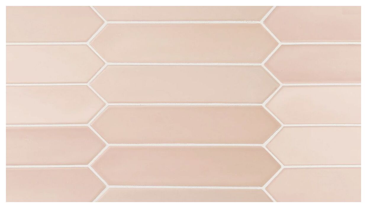 Matowe płytki Lanse Rose 5x25 w odcieniach różu o wydłużonym kształcie i ściętych brzegach - zdjęcie nr: 2