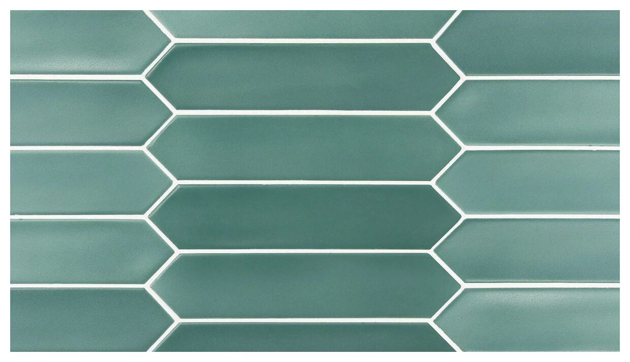 Matowa płytka ścienna Lanse Viridian 5x25 w zgaszonym turkusowym kolorze z tonalnym przejściem - zdjęcie nr: 2