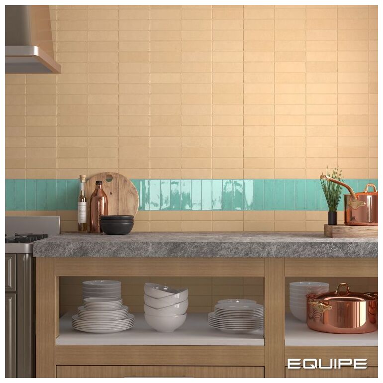 Niebieska płytka cegiełka Fango Aquamarine Gloss o błyszczącej powierzchni i prostokatnym ksztalcie - zdjęcie nr: 4