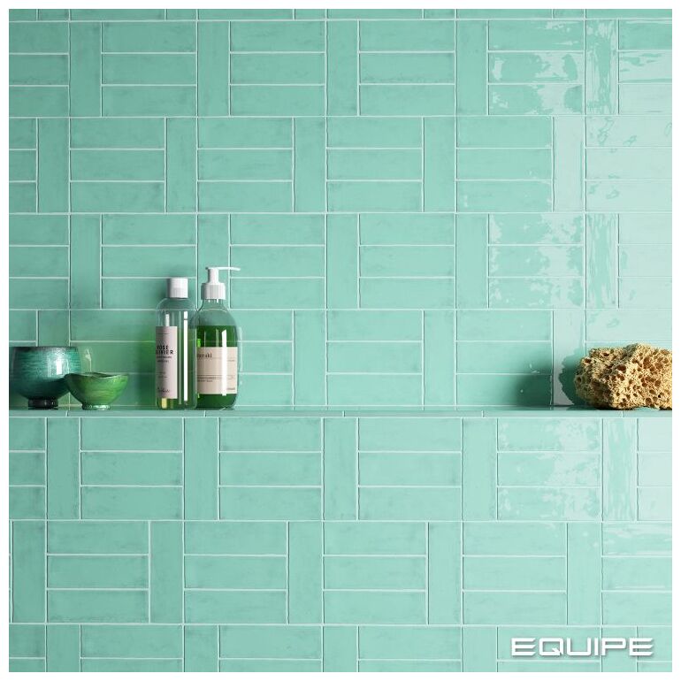 Niebieska płytka cegiełka Fango Aquamarine Gloss o błyszczącej powierzchni i prostokatnym ksztalcie - zdjęcie nr: 5