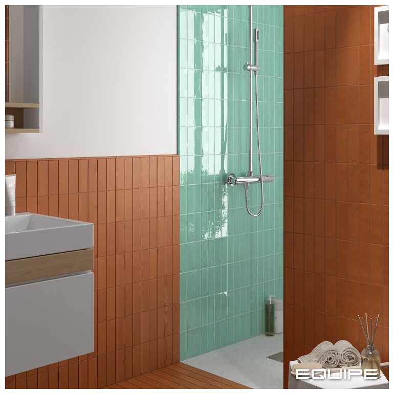 Niebieska płytka cegiełka Fango Aquamarine Gloss o błyszczącej powierzchni i prostokatnym ksztalcie - zdjęcie nr: 6