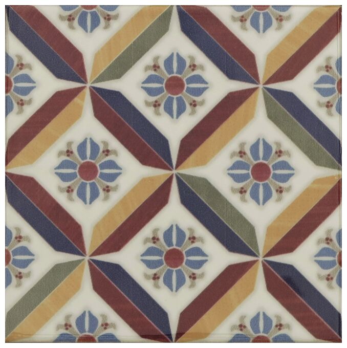 Country Patchwork dekor 13,2x13,2 z geometrycznym wzorem elips i rombów w odcieniach zieleni - zdjęcie nr: 2