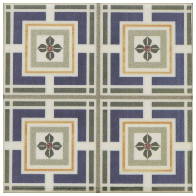 Country Patchwork dekor 13,2x13,2 z geometrycznym wzorem elips i rombów w odcieniach zieleni - zdjęcie nr: 5