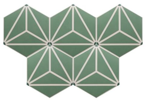 Zielona heksagonalna płytka dekoracyjna Coimbra Solar Decor o geometrycznym wzorze i matowej powierzchni - zdjęcie nr: 3